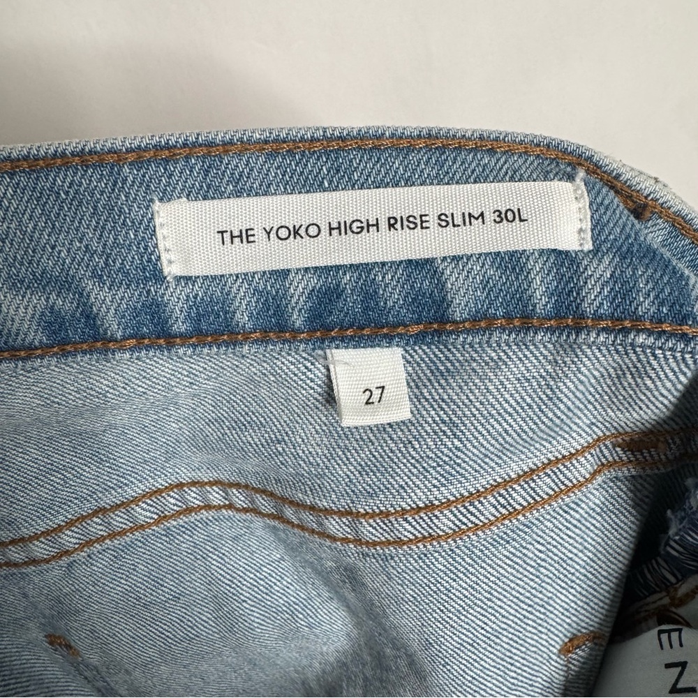 Aritzia Denim Forum THE YOKO HIGH RISE SLIM 30L Jean size 27 - Picture 10 of 12